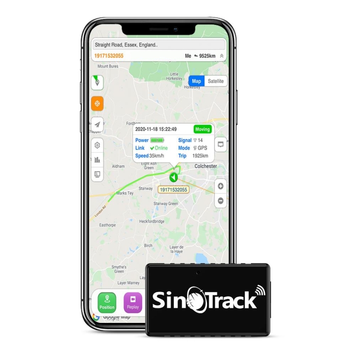 GPS tracker app viser position på kort ST 903