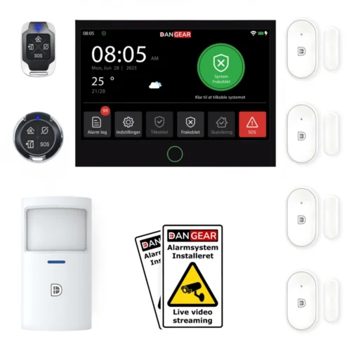 mellem touch WiFi eller 4G alarmsystem uden abonnement pakke