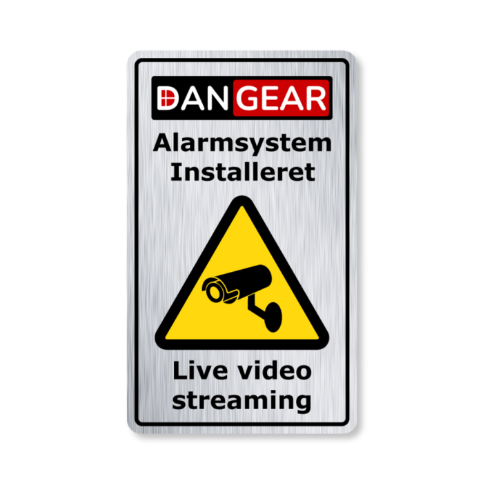 DanGear Alarmsystem Installeret Skilt