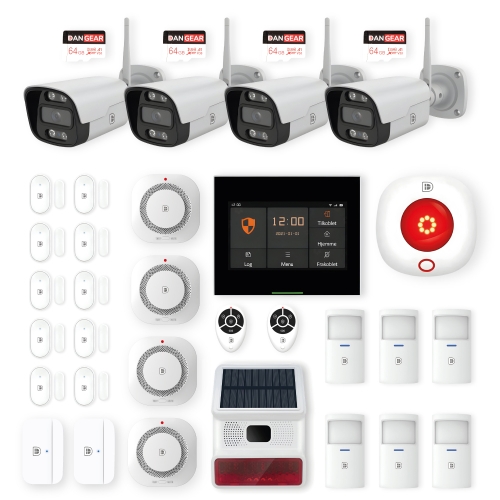 mega touch alarmsystem pakke med kamerar