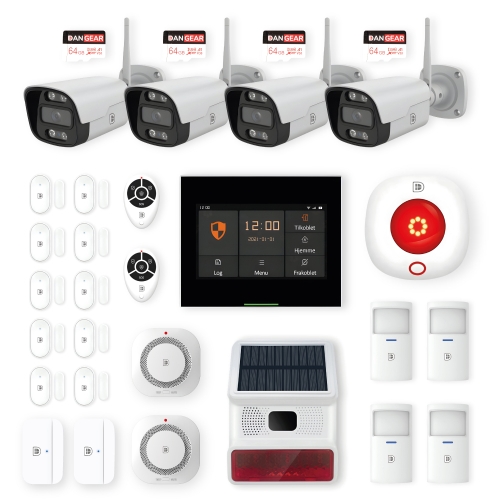 Alarmsystemer stor touch alarmsystem pakke med kameraer