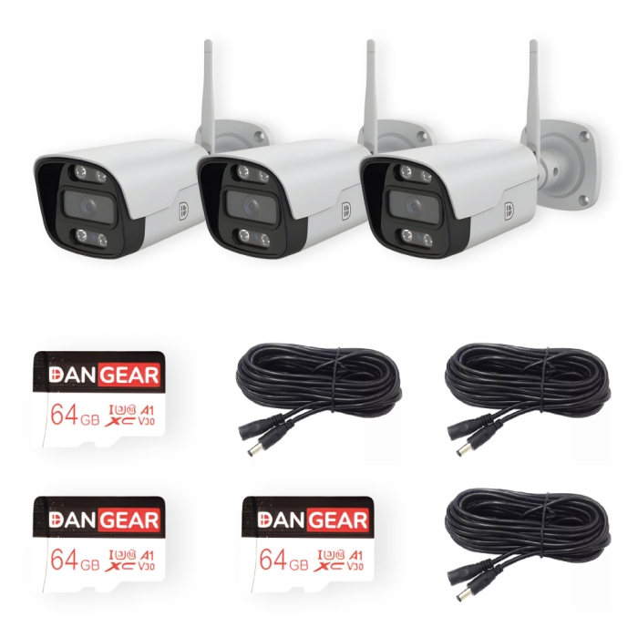 DanGear 3MP & 5MP WiFi overvågningskamera mellem pakke