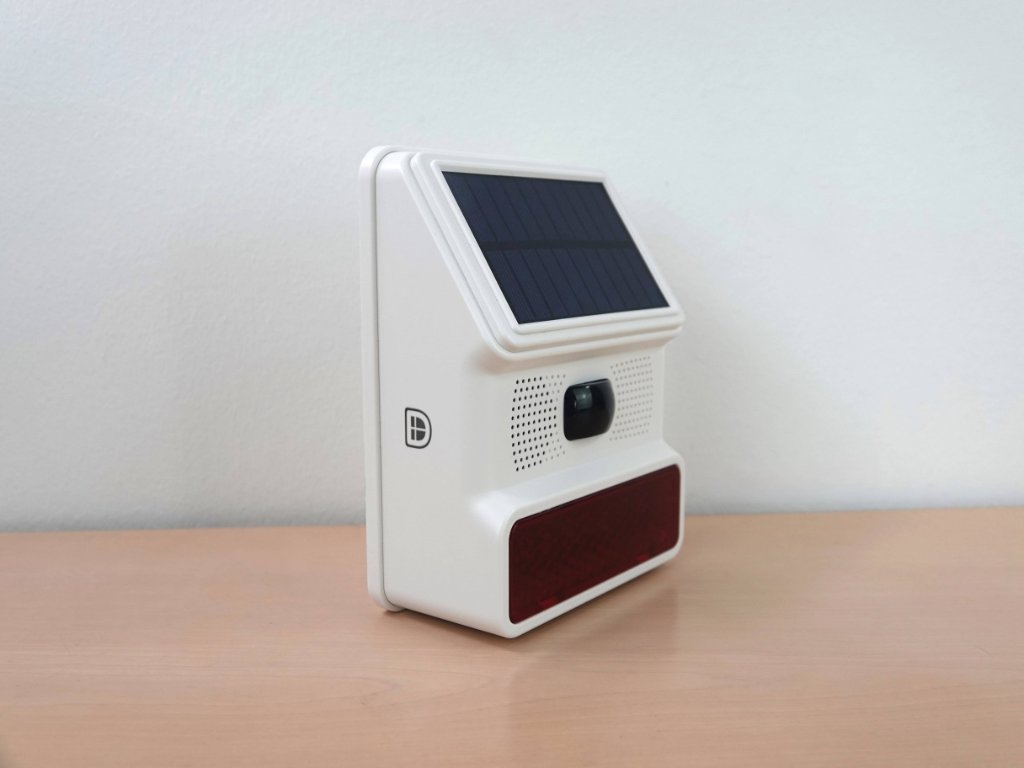DanGear SOLGARD solcellesirene til alarmsystem fra siden