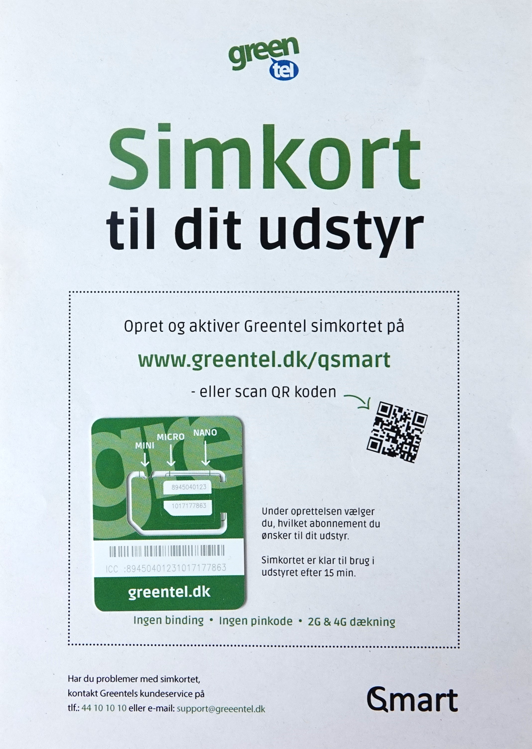 Gratis simkort til alarm fra Qsmart.dk