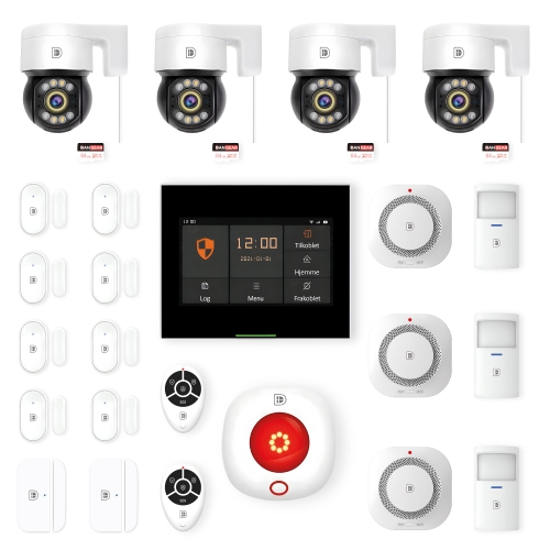 touchskærm alarmsystem med 4 PTZ kameraer mellem pakke