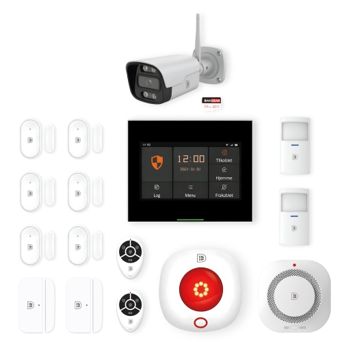 touchskærm alarmsystem med 1 kamera lille pakke