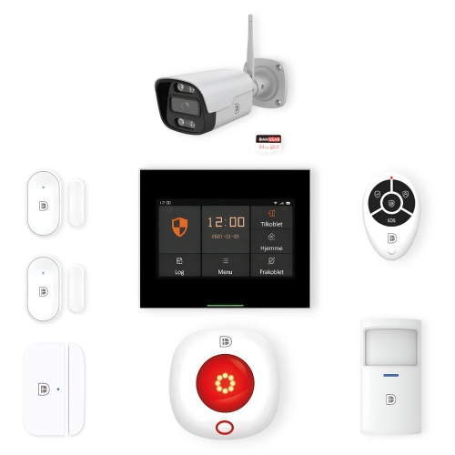 touchskærm alarmsystem med 1 kamera mini pakke