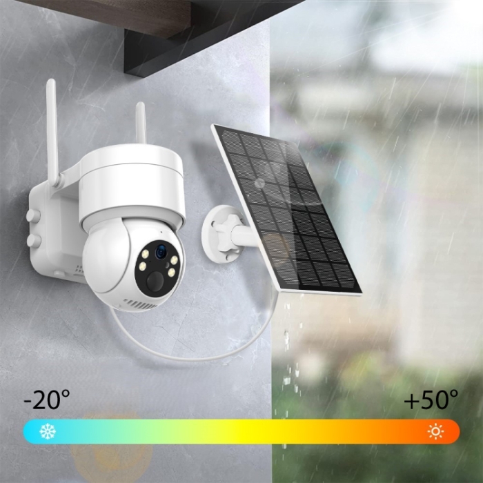 DanGear WiFi 4MP PTZ batteridrevet overvågningskamera med solcelle - Image 4