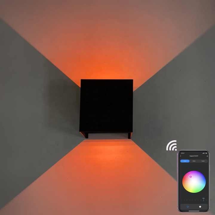 Smart udendørs LED lampe med WiFi og 9W RBG+CCT udformet i aluminium - Image 4