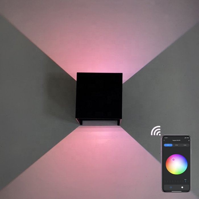 Smart udendørs LED lampe med WiFi og 9W RBG+CCT udformet i aluminium - Image 2