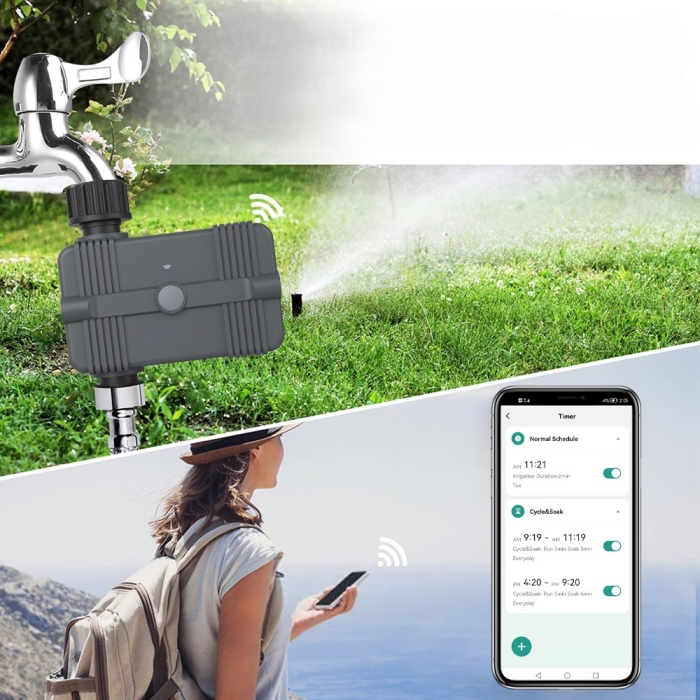 WiFi havevandingstimer med gratis app vander haven med sprinkler mens du er på ferie