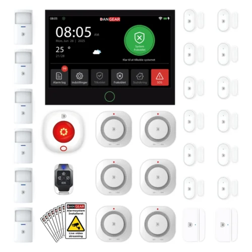 mellem touch WiFi eller 4G alarmsystem uden abonnement pakke