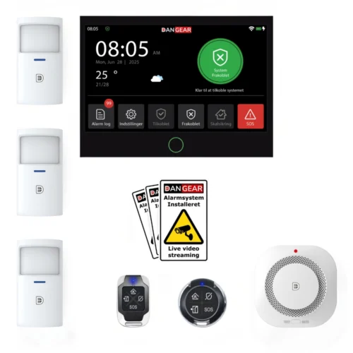 mellem touch WiFi eller 4G alarmsystem uden abonnement pakke
