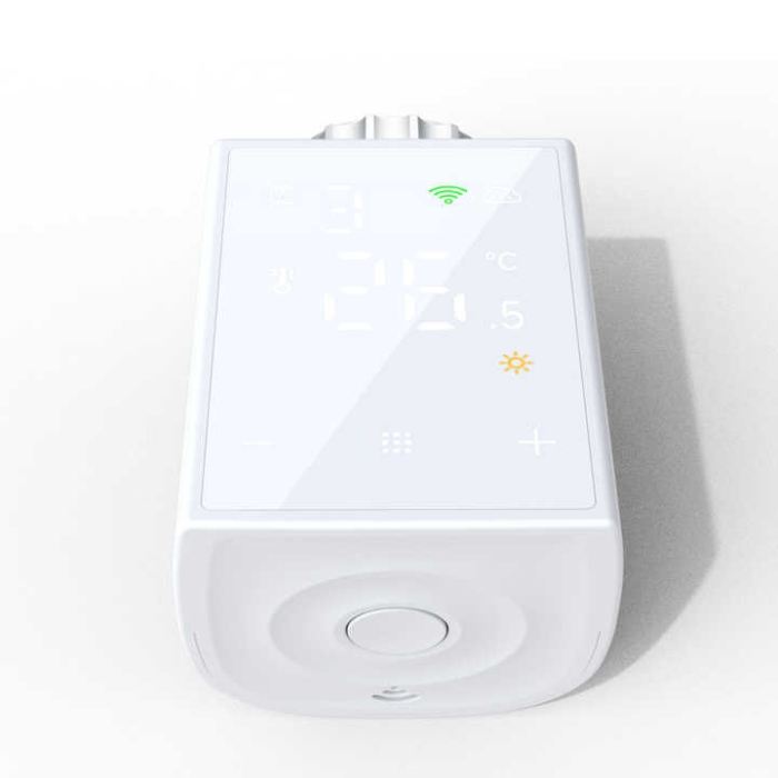 Smart WiFi radiator termostat hvid farve med skygge