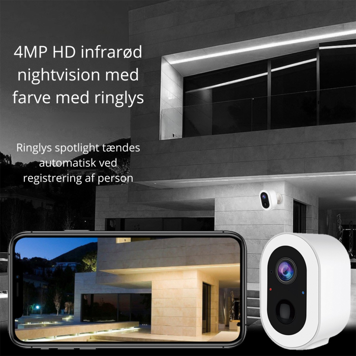 DanGear 4MP WiFi overvågningskamera med stort batteri stor pakke - Billede 5