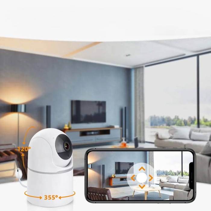 DanGear WiFi 4MP indendørs PTZ overvågningskamera med temperatur- og luftfugtighedsmåler - Image 2