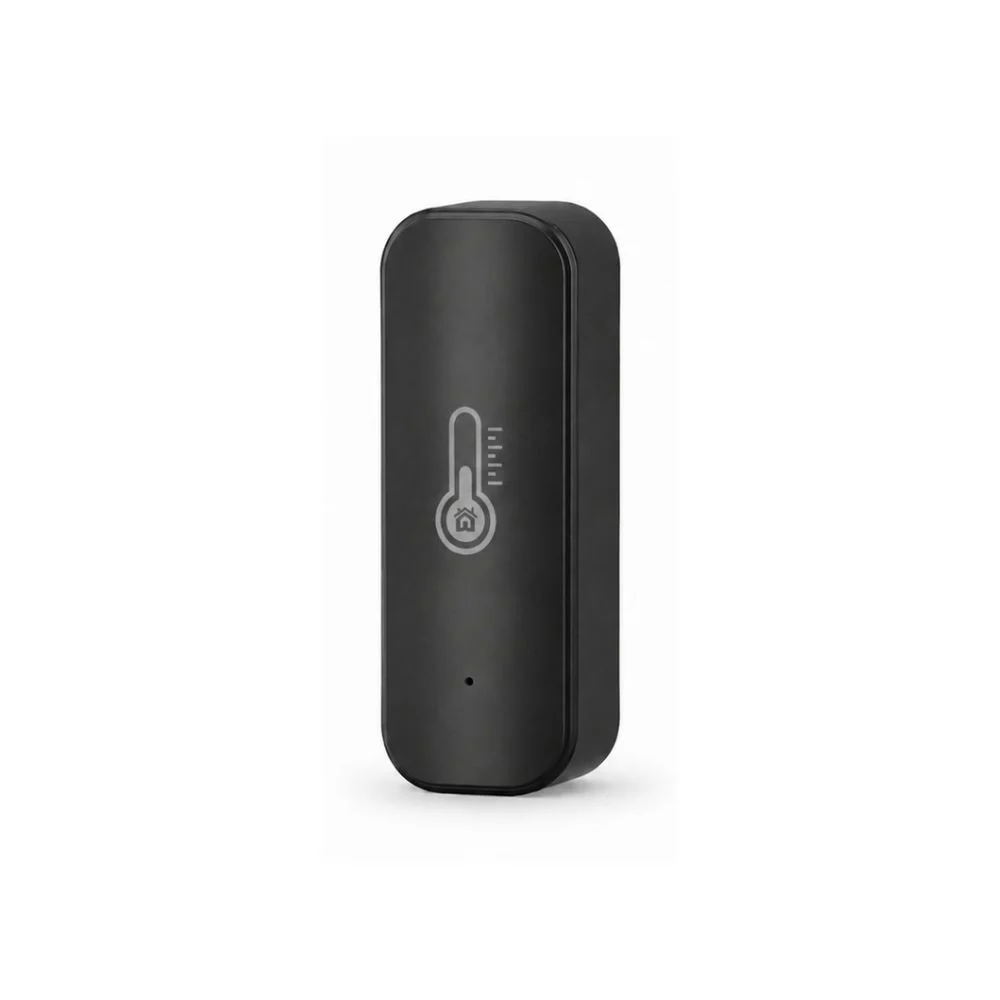 Smart indendørs WiFi termometer og fugtighedssensor i sort