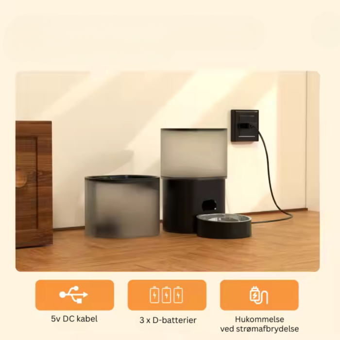 Qsmart 3L WiFi foderautomat og 3.5L drikkeautomat til kat og hund sæt - Image 2