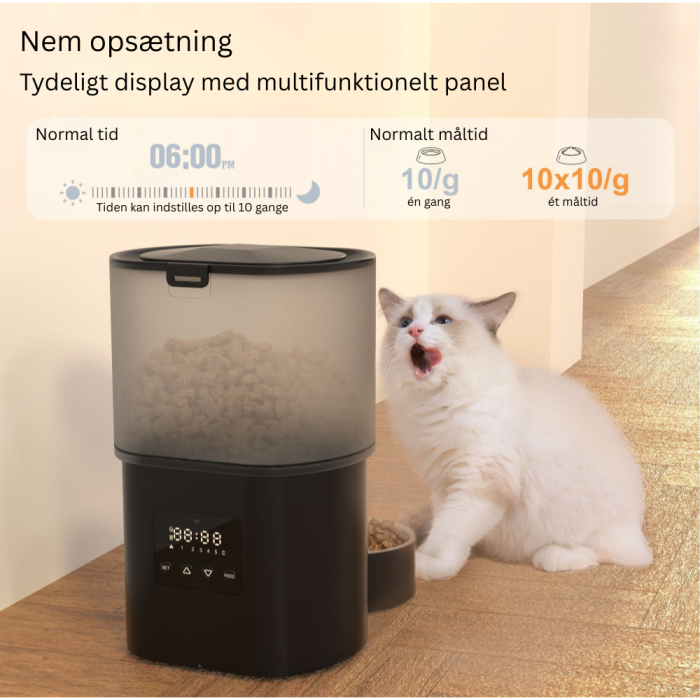 Qsmart 3L WiFi foderautomat og 3.5L drikkeautomat til kat og hund sæt - Image 3