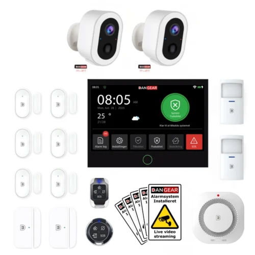 alarmsystem med 4 kameraer stor pakke