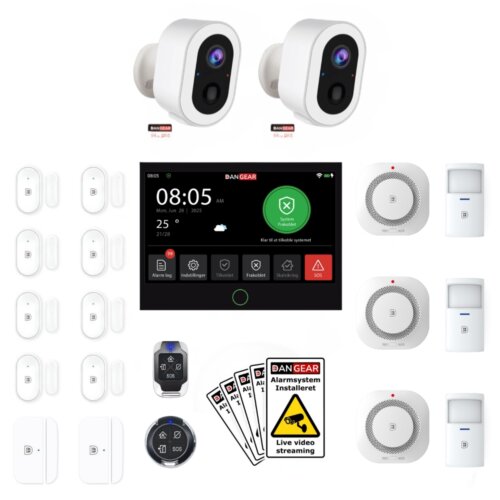 alarmsystem med 2 kameraer mega pakke