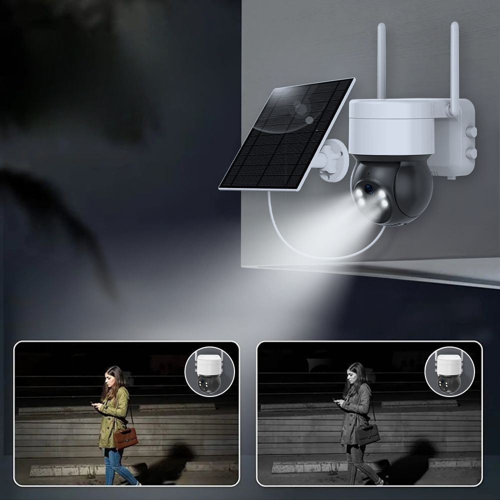 DanGear-WiFi-4MP-PTZ-batteridrevet-overvaagningskamera–nightvision alarmsystem med 4 kameraer lille pakke