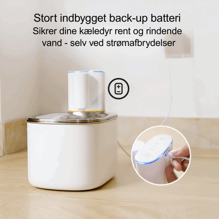 Qsmart 3.5L WiFi vandfontæne til kat og hund - Billede 10