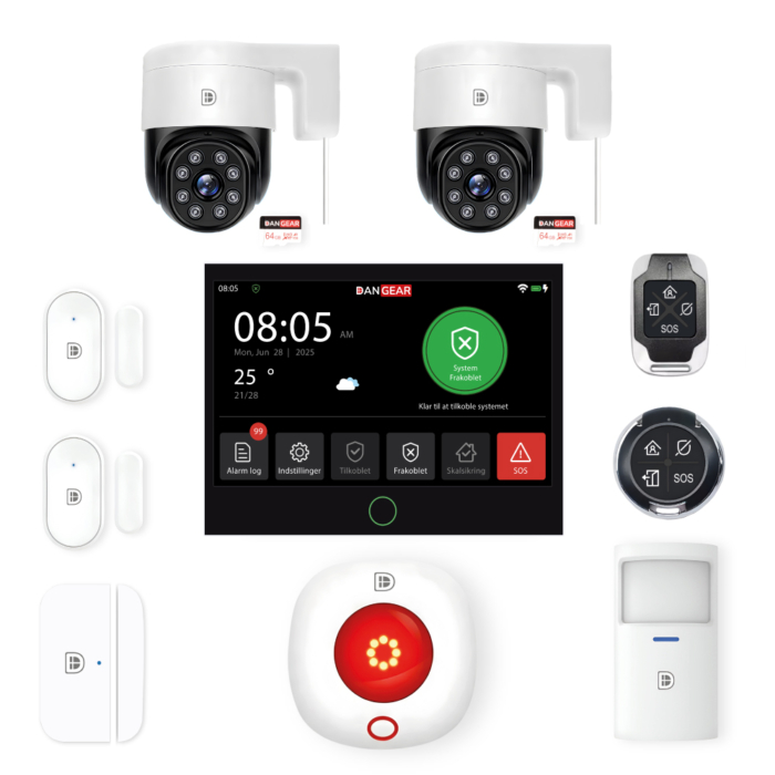 DanGear touch WiFi og 4G med 2 PTZ kameraer mini pakke