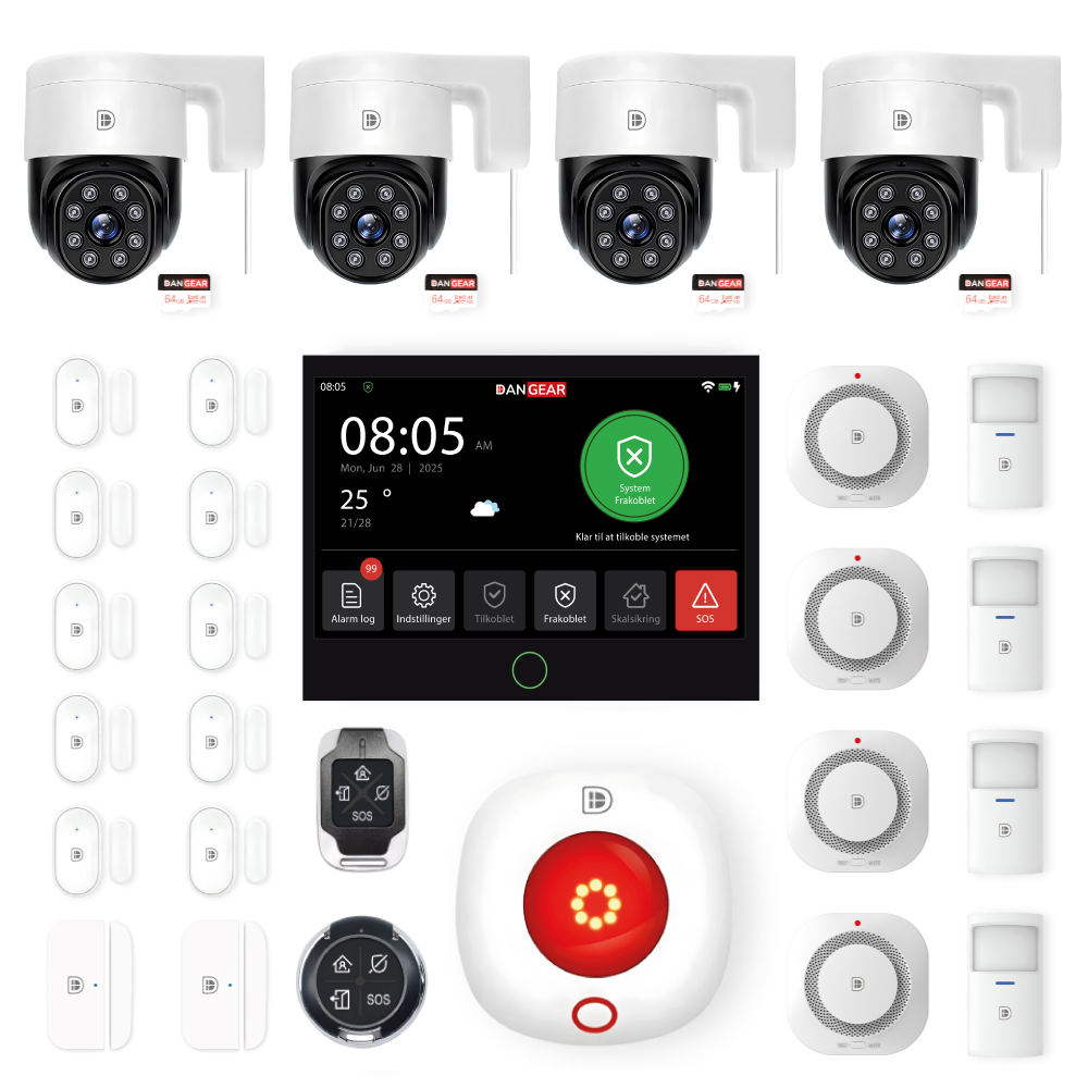 alarmsystem med 1 kamera mini pakke