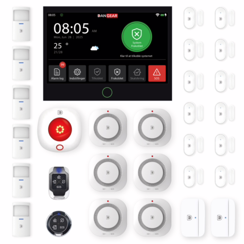mega touch WiFi eller 4G alarmsystem uden abonnement pakke