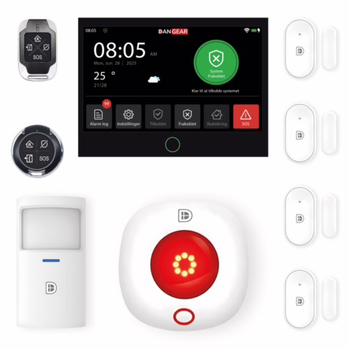 mega touch WiFi eller 4G alarmsystem uden abonnement pakke