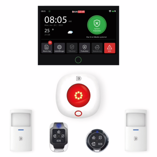 mega touch WiFi eller 4G alarmsystem uden abonnement pakke