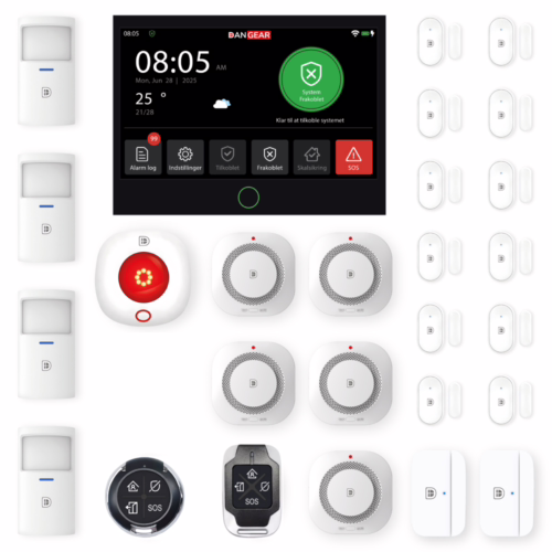 mega touch WiFi eller 4G alarmsystem uden abonnement pakke