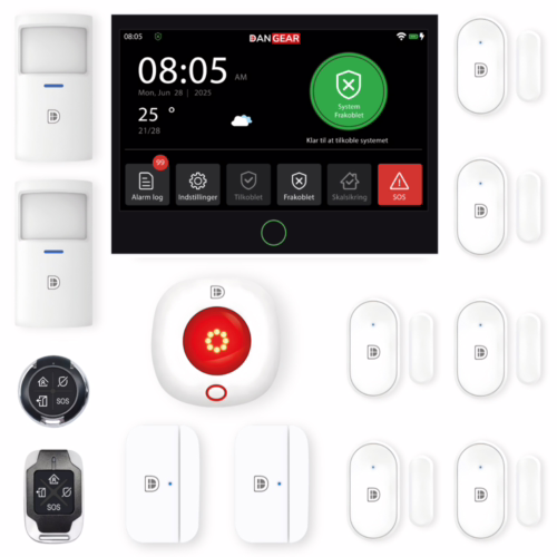 mega touch WiFi eller 4G alarmsystem uden abonnement pakke