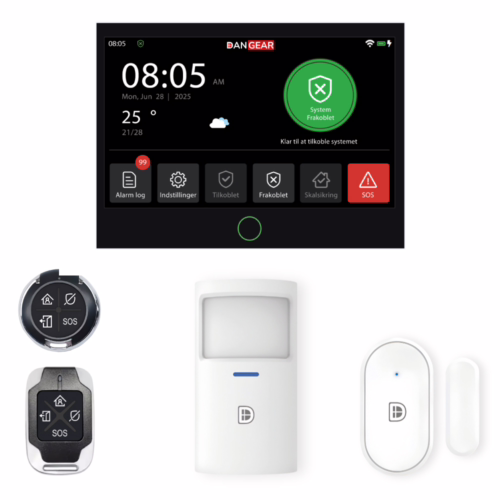 mega touch WiFi eller 4G alarmsystem uden abonnement pakke