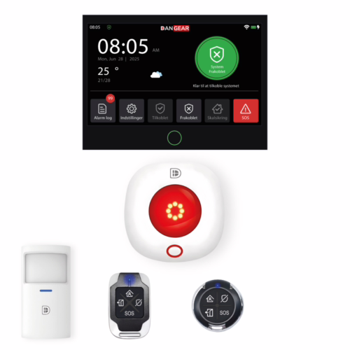 mega touch WiFi eller 4G alarmsystem uden abonnement pakke