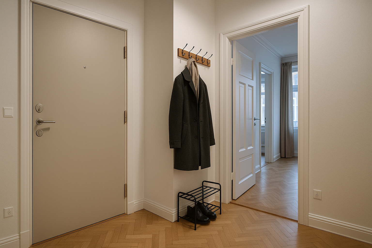 Billede af lejlighed med alarm til lejlighed installeret