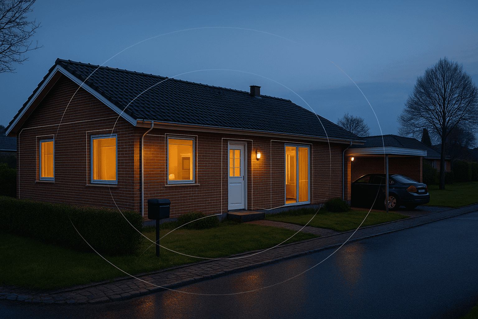 Dansk hus som har installeret en af vores alarmer til huse