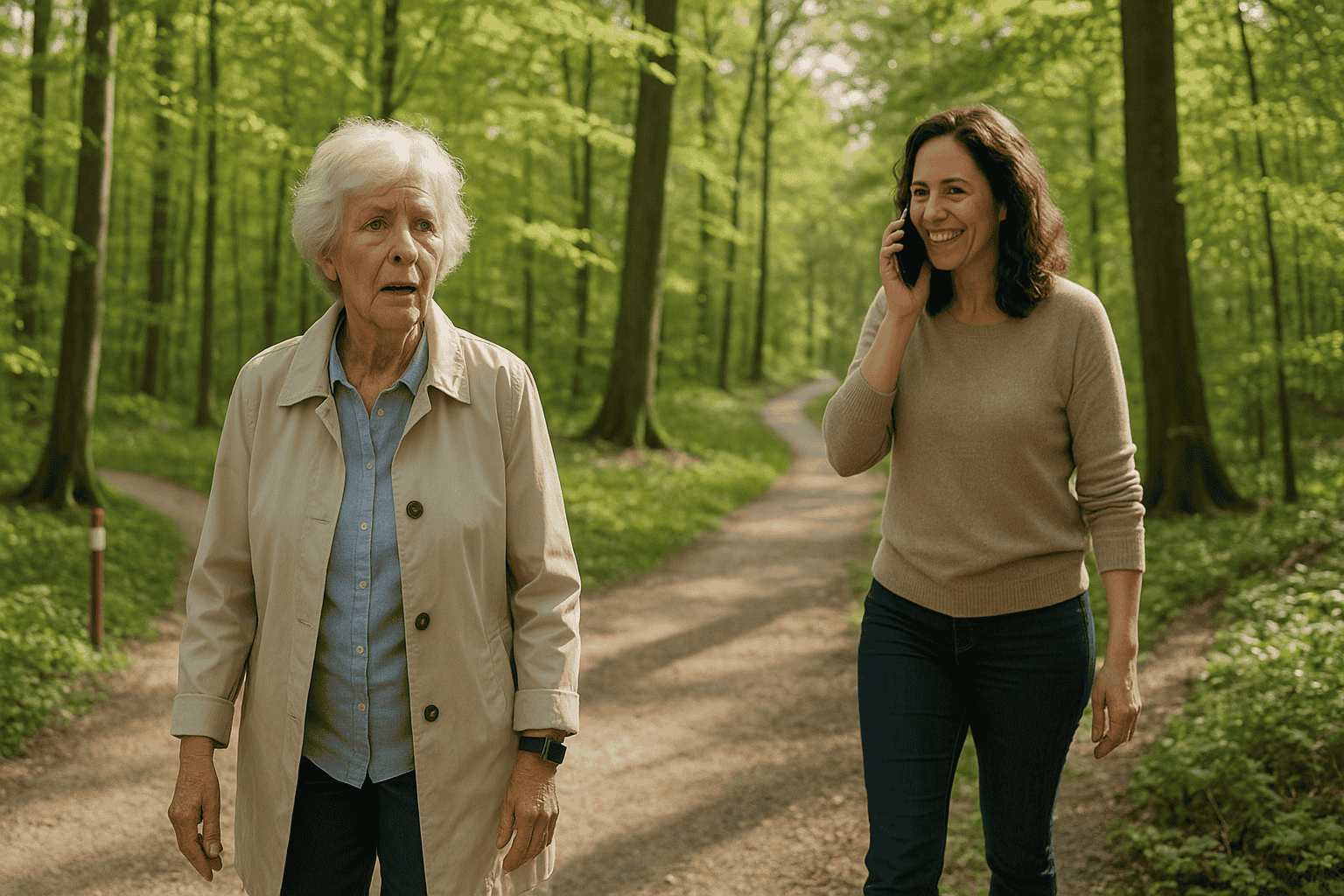 Ældre dement dame bliver fundet i dansk skov med sit demens GPS på håndleddet