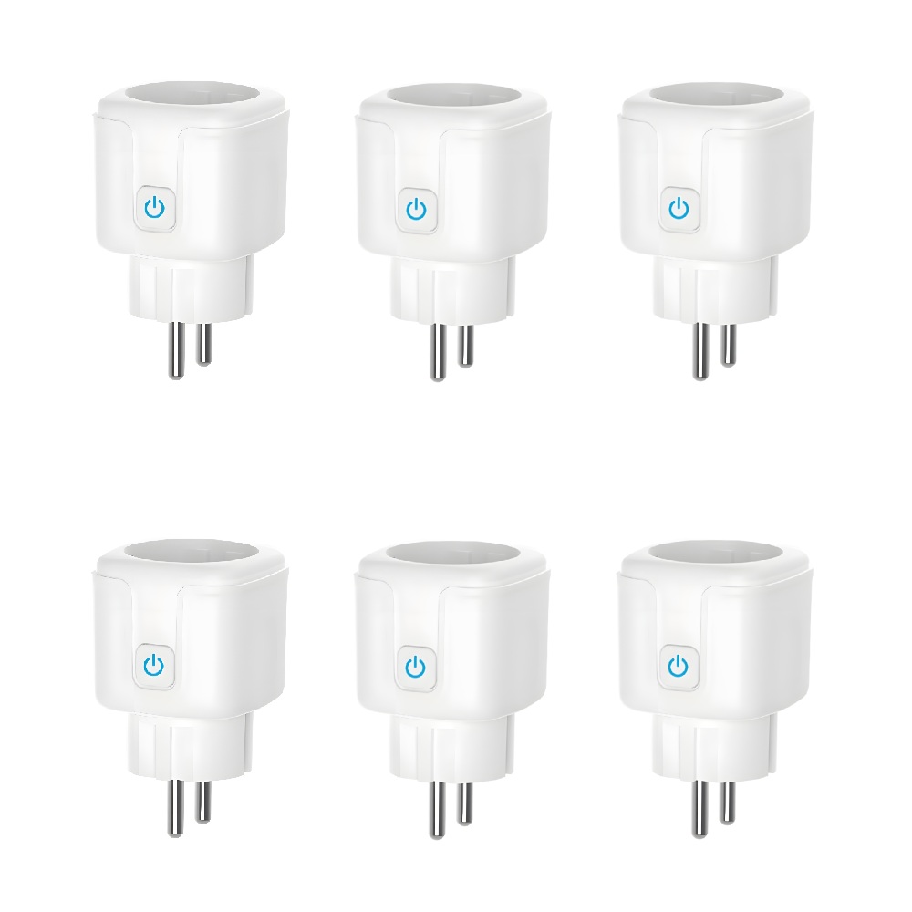 6 pak WiFi smart plug 16A 220V Qsmart 6 pak WiFi Smart Plugs med energimåler