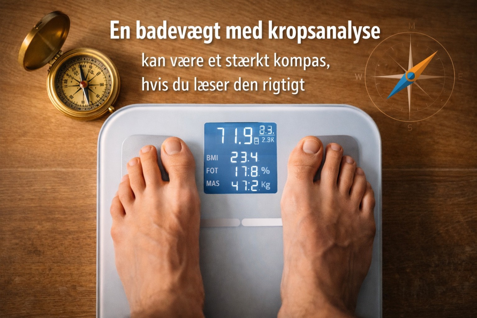 billedet viser en person på en badevægt med kropsanalyse