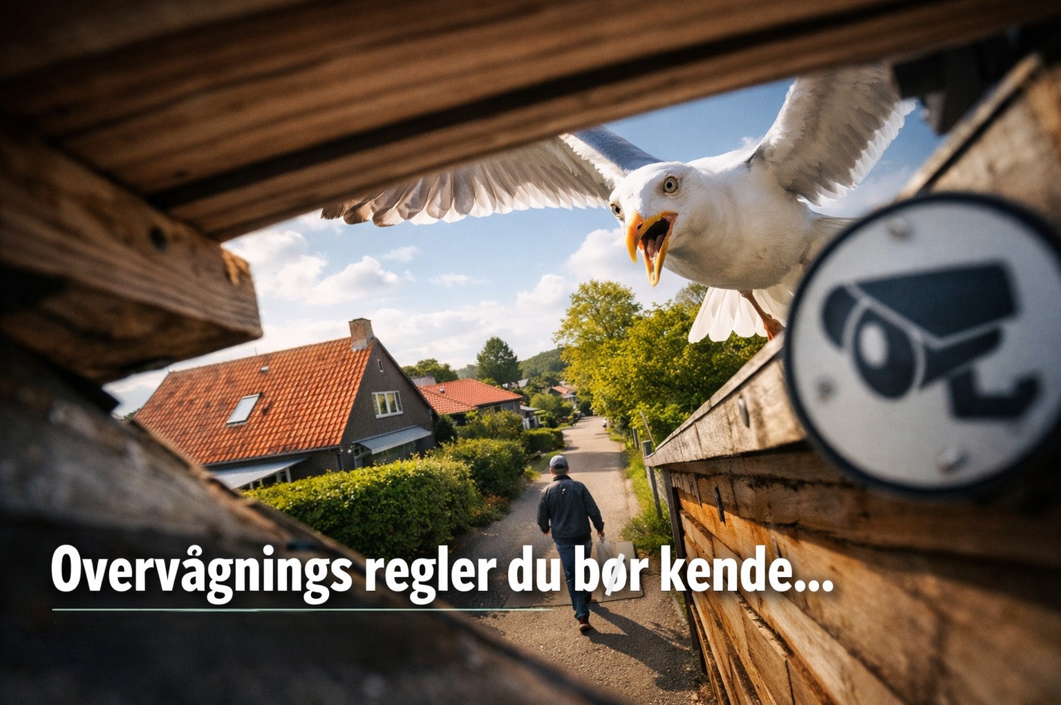 billede fra et gemt perspektiv af dansk gade der signalerer Overvågning regler