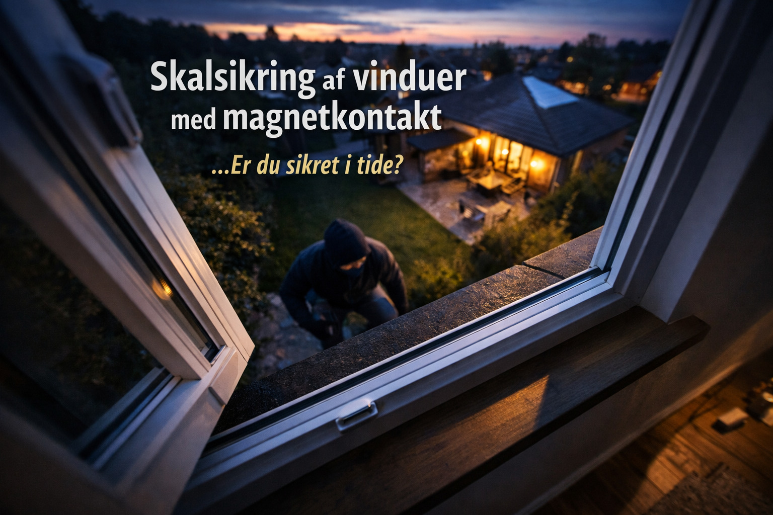 billedet viser en tyv på vej ind af at vindue hvor det er godt med skalsikring vinduer