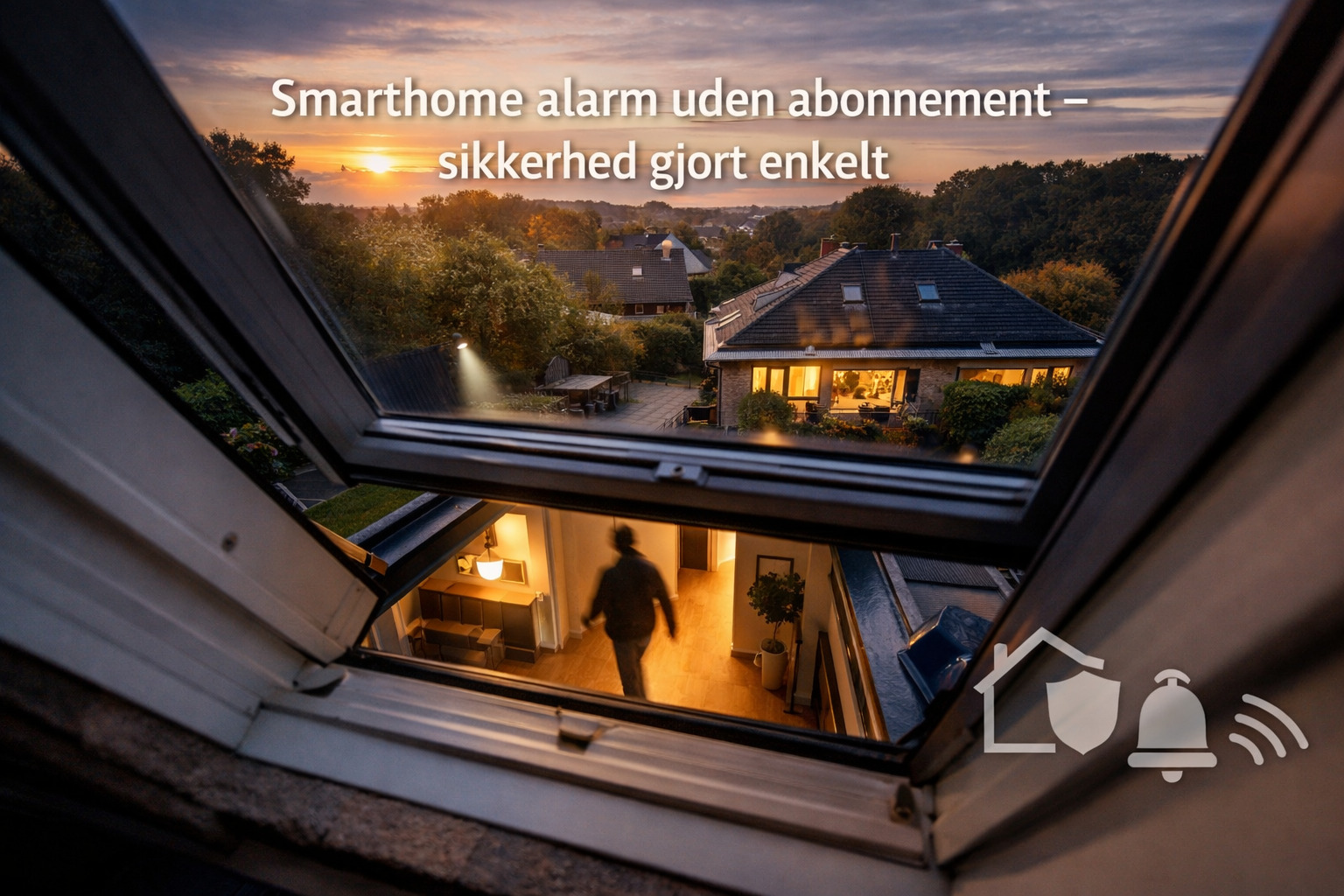 billedet viser et hyggeligt hjem med smarthome alarm