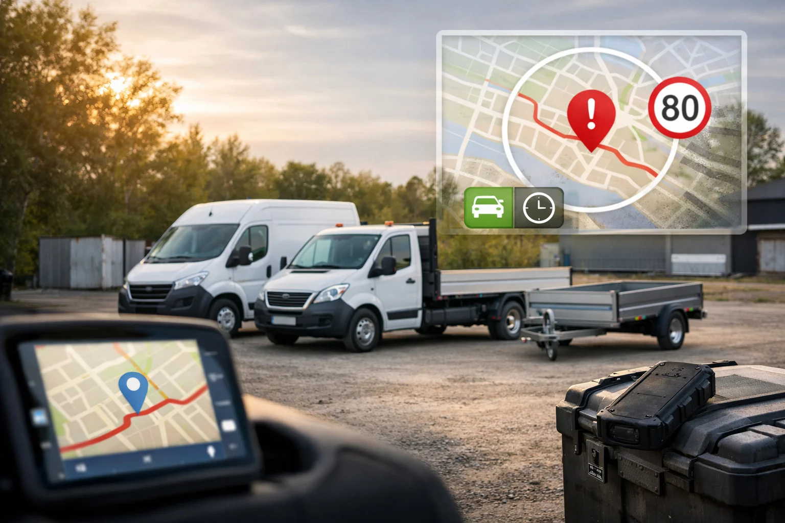 billedet viser gps tracker på arbejdspladsen og omhandler 2g erhverv