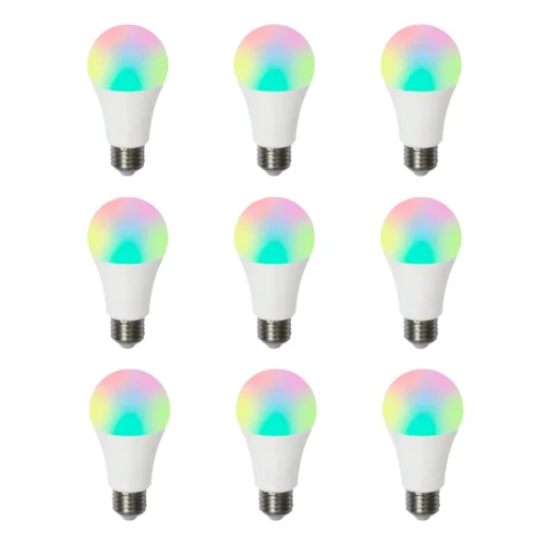billedet viser 9 pak smart WiFi LED pære 9W