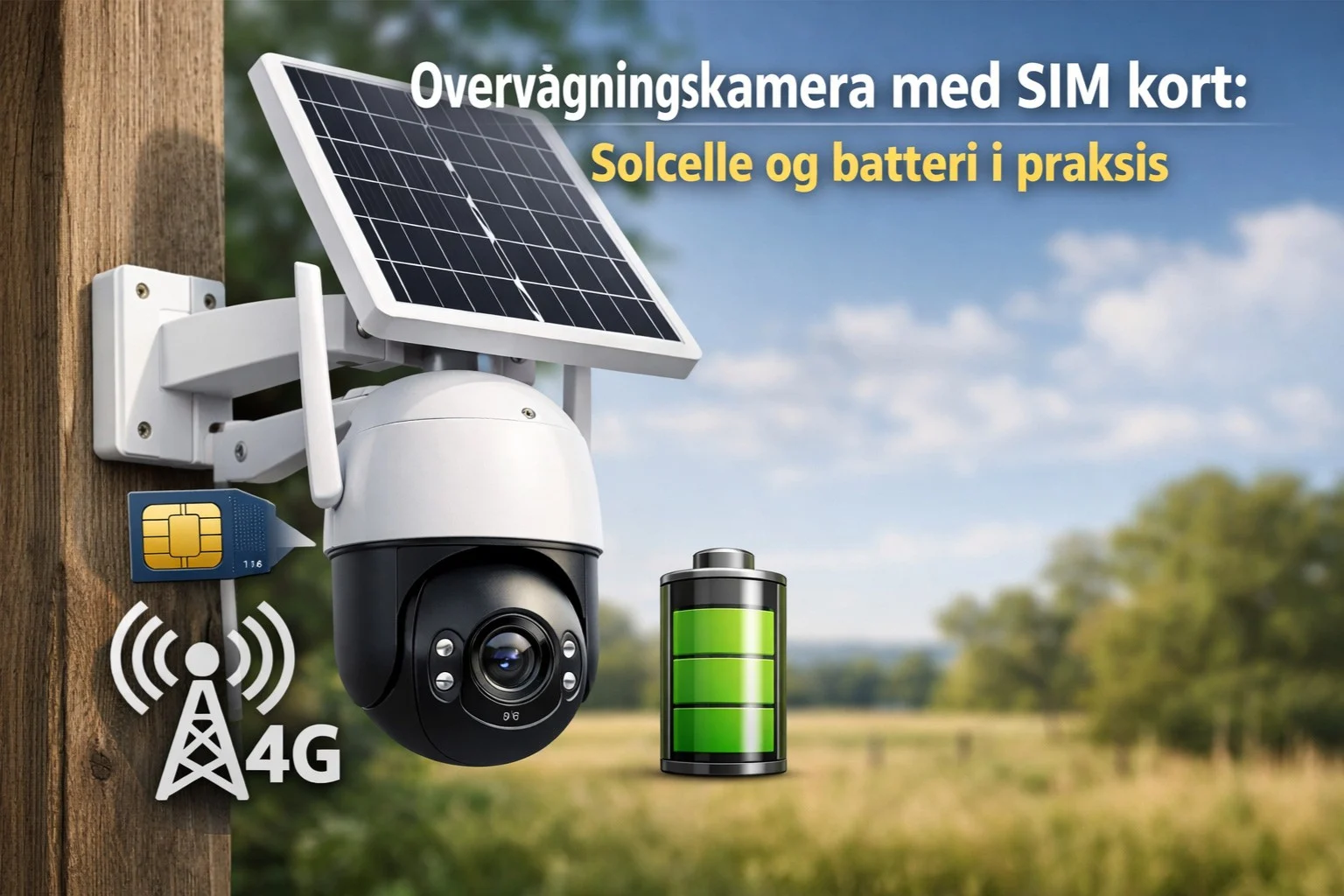 billedet viser et Overvågningskamera med sim kort