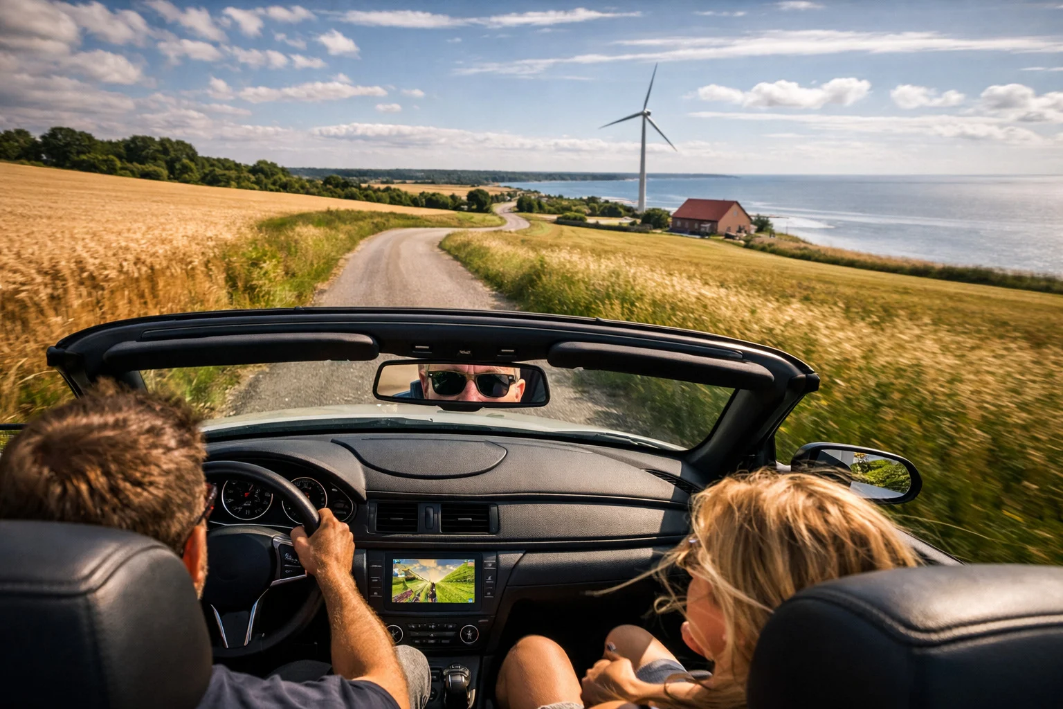 billedet viser to mennesker ude og køre i en bil og omhandler Gps tracker til bil test