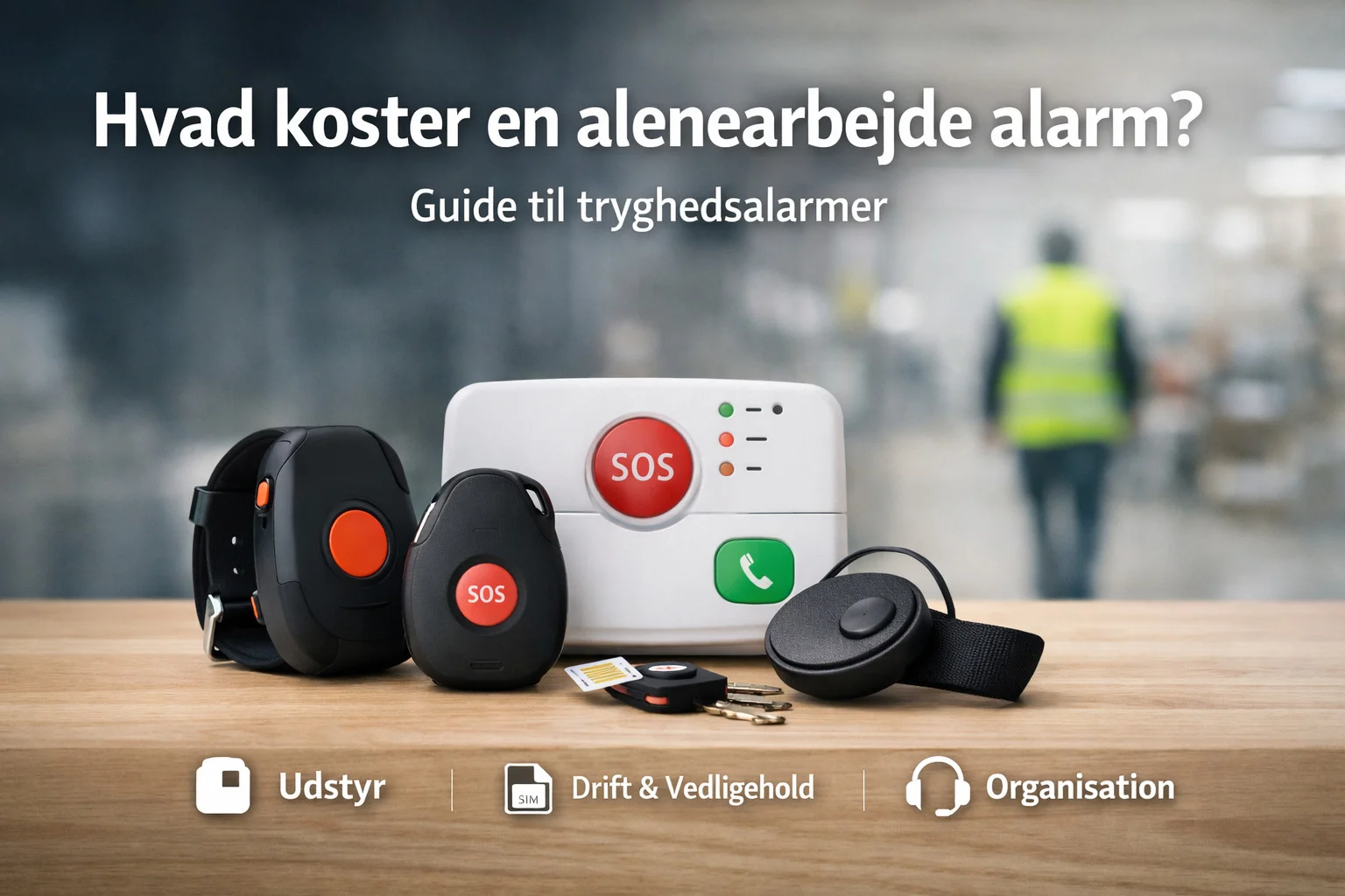 billedet viser en tryghedsalarm loneworker alarm og omhandler Hvad koster en alenearbejde alarm