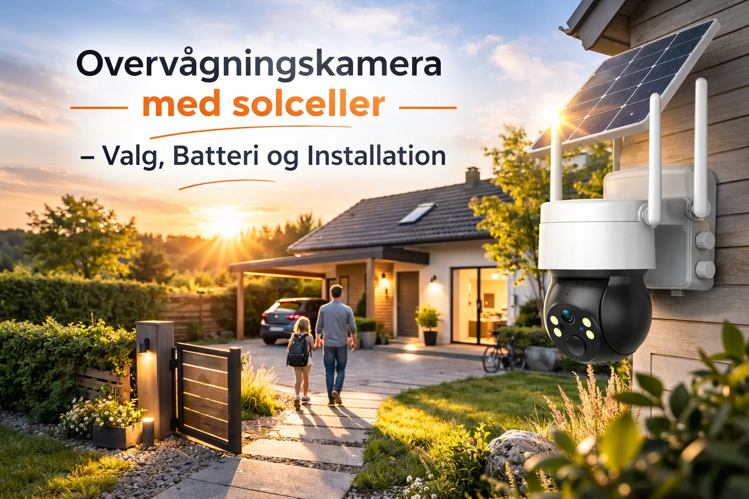 billedet viser privat overvågning med Overvågningskamera med solceller
